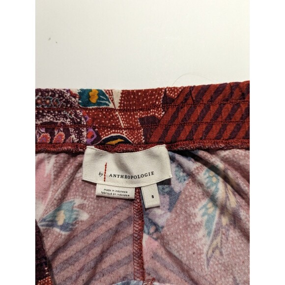 Anthropologie Womens Small Harlyn Kiruna Red Patterened Ankle-Tie Joggers Pants - Picture 3 of 4